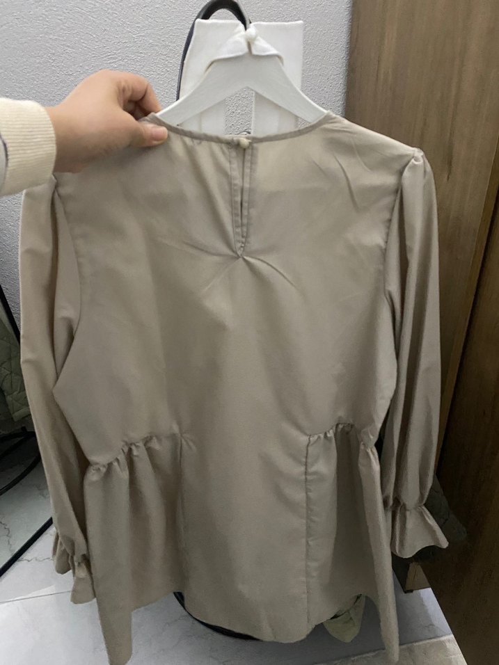 Düğmeli Bej Midi Tunik - Görsel 4