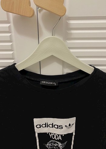 Siyah Yoda Baskılı Adidas Tişört - Görsel 2