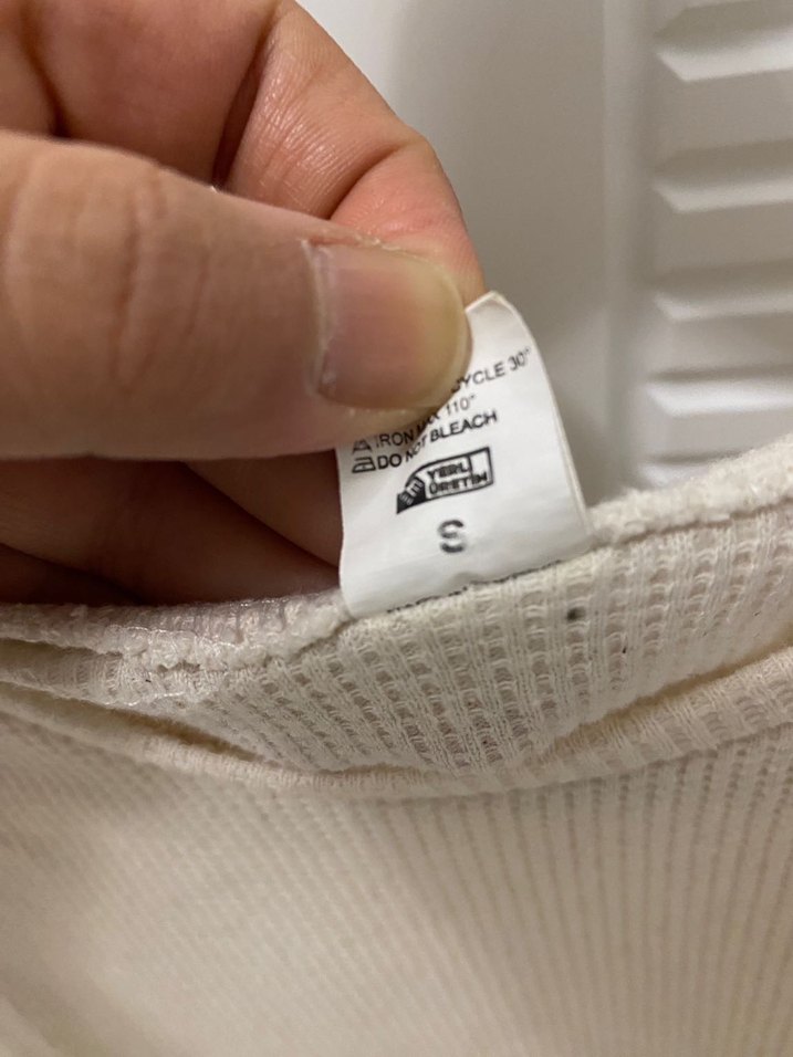 Bej Kısa Kollu Basic Kadın Tişört - Görsel 2