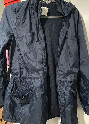 Lacivert Fermuarlı Yağmurluk - Görsel 3