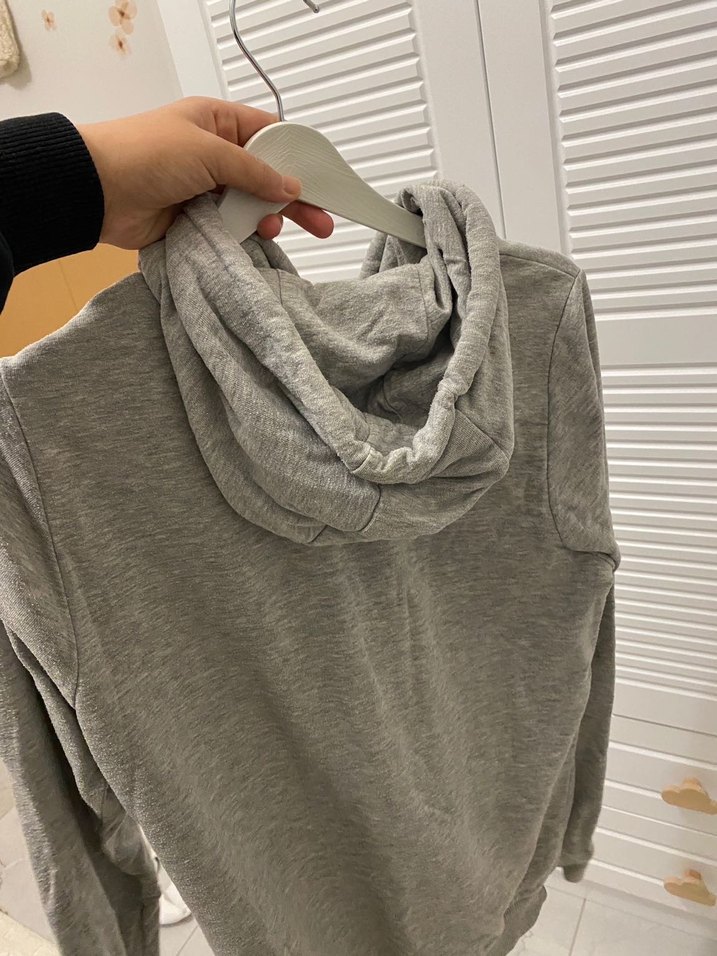 Gri NASA Baskılı Kapüşonlu Kadın Sweatshirt - Görsel 2