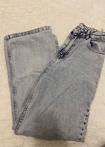 kot Bol Kesim Midi Denim Kadın Pantolon - Görsel 3