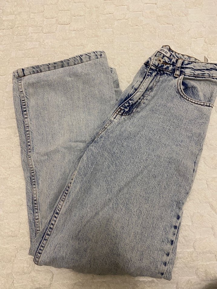 kot Bol Kesim Midi Denim Kadın Pantolon - Görsel 3