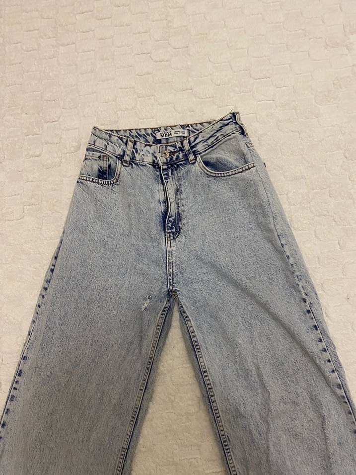 kot Bol Kesim Midi Denim Kadın Pantolon - Görsel 4