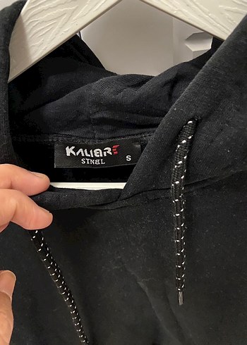 Siyah Kapüşonlu Fermuarlı Sweatshirt - Görsel 2