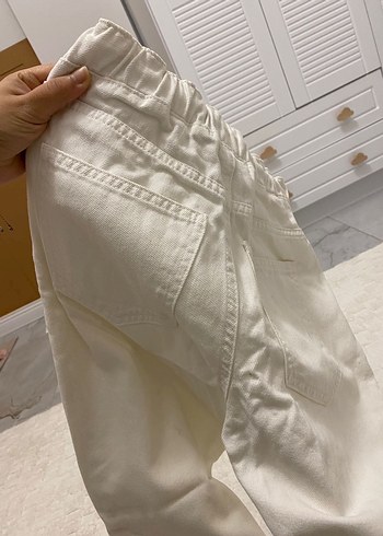 Bej Pamuklu Rahat Kesim Kadın Pantolon - Görsel 2