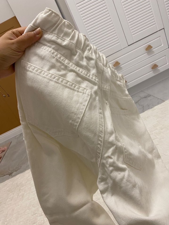 Bej Pamuklu Rahat Kesim Kadın Pantolon - Görsel 2