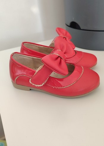 Kırmızı Fiyonklu Kız Çocuk Babet - Görsel 2