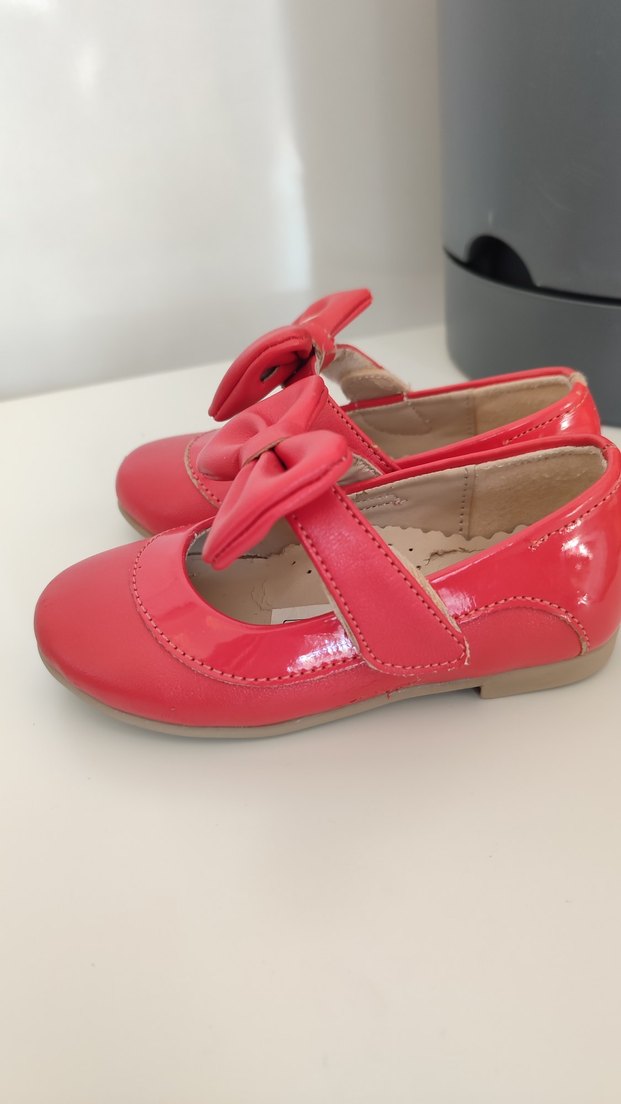 Kırmızı Fiyonklu Kız Çocuk Babet - Görsel 3