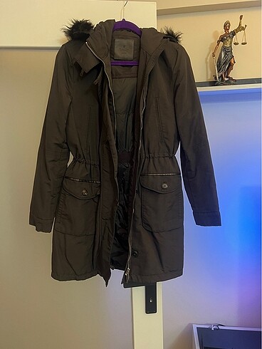 Massimo dutti kalın parka yepyeni kusursuz