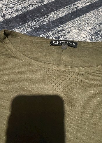 Kadın Haki Salaş Keten Uzun Kollu Kazak - Görsel 2