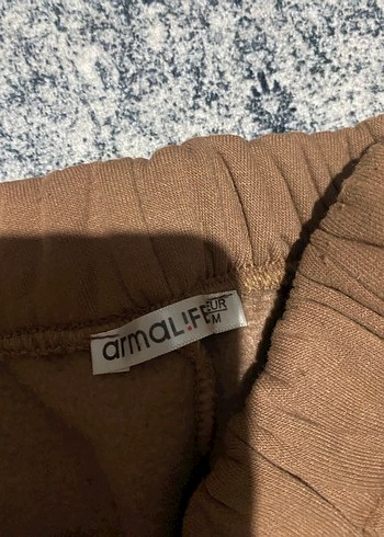 Kadın Kahverengi Keten Salaş Eşofman Altı - Görsel 3