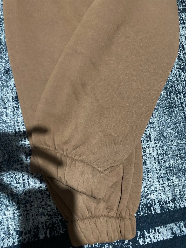 Kadın Kahverengi Keten Salaş Eşofman Altı - Görsel 2