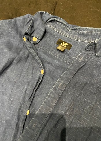 Gri Denim Erkek Gömlek Uzun Kollu - Görsel 2