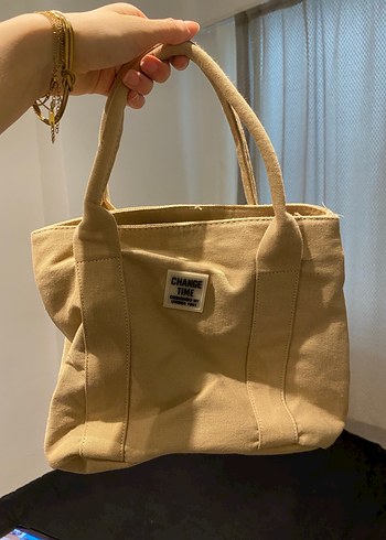 Bej Pamuk Kadın Günlük Çanta - Görsel 3