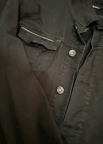 Siyah Denim Düğmeli Erkek Ceket - Görsel 2