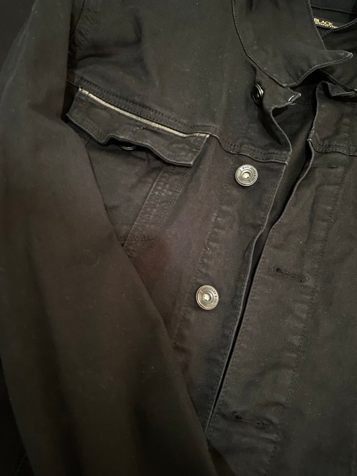 Siyah Denim Düğmeli Erkek Ceket - Görsel 2