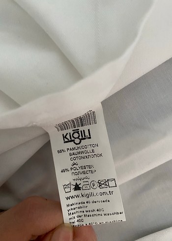 Düğmeli Beyaz Pamuklu Erkek Gömlek - Görsel 6