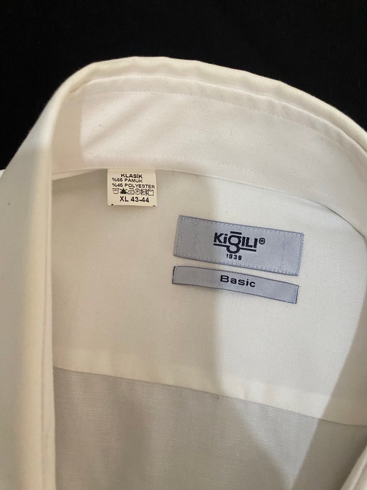 Düğmeli Beyaz Pamuklu Erkek Gömlek - Görsel 4