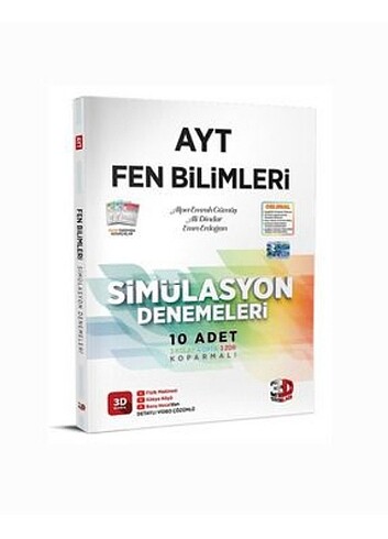 3D YAYINLARI AYT FEN BİLİMLERİ SİMÜLASYON DENEMELERİ 