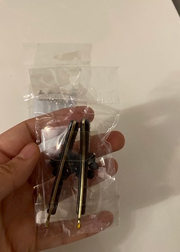 Siyah Metal Boncuklu Gotik Saç Tokası Seti - Görsel 3