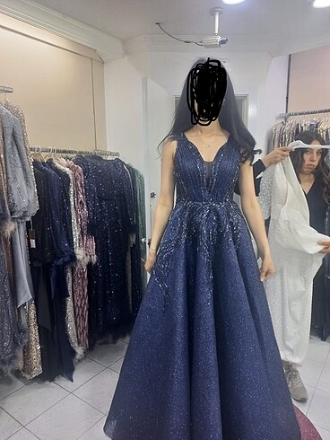 38 Beden Lacivert çalıkuşu abiye