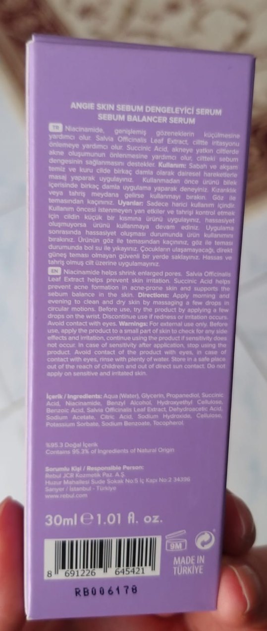 ANGIE Niacinamide Yağ Dengeleyici Serum 30ml - Görsel 2