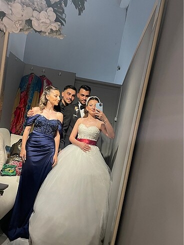s Beden lacivert Renk Saten abiye taşlı