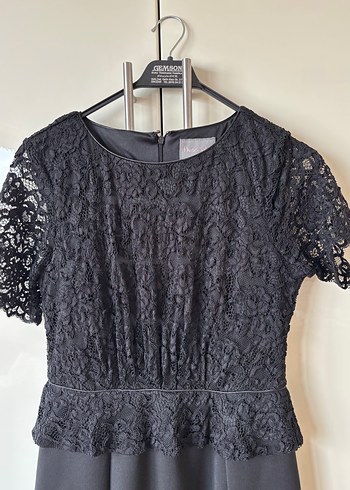 Siyah Dantelli Elbise 38 - Görsel 3