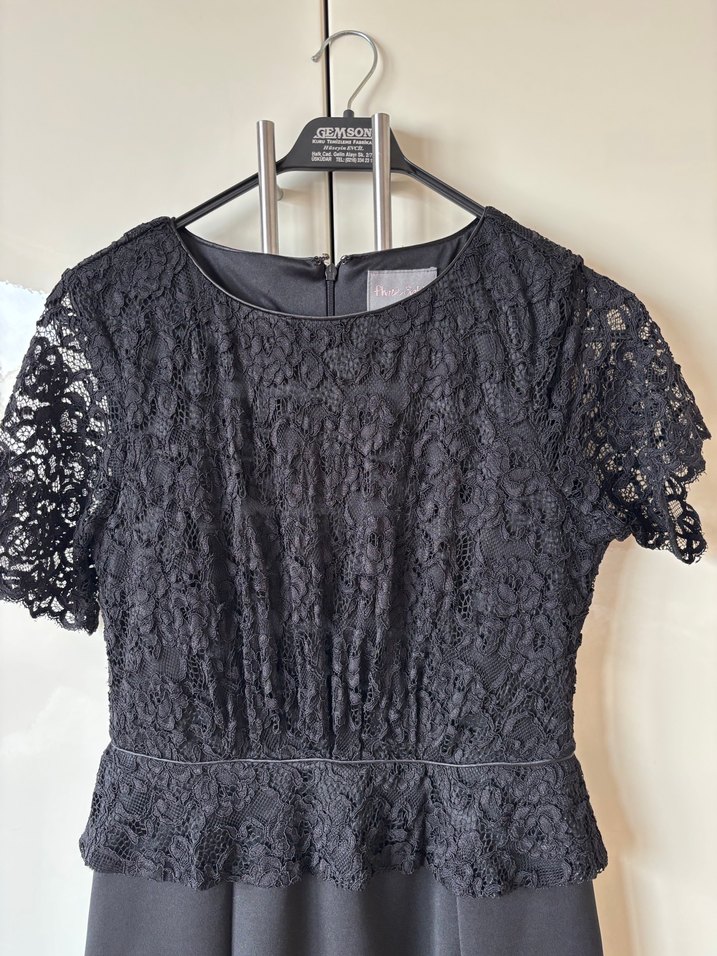 Siyah Dantelli Elbise 38 - Görsel 3