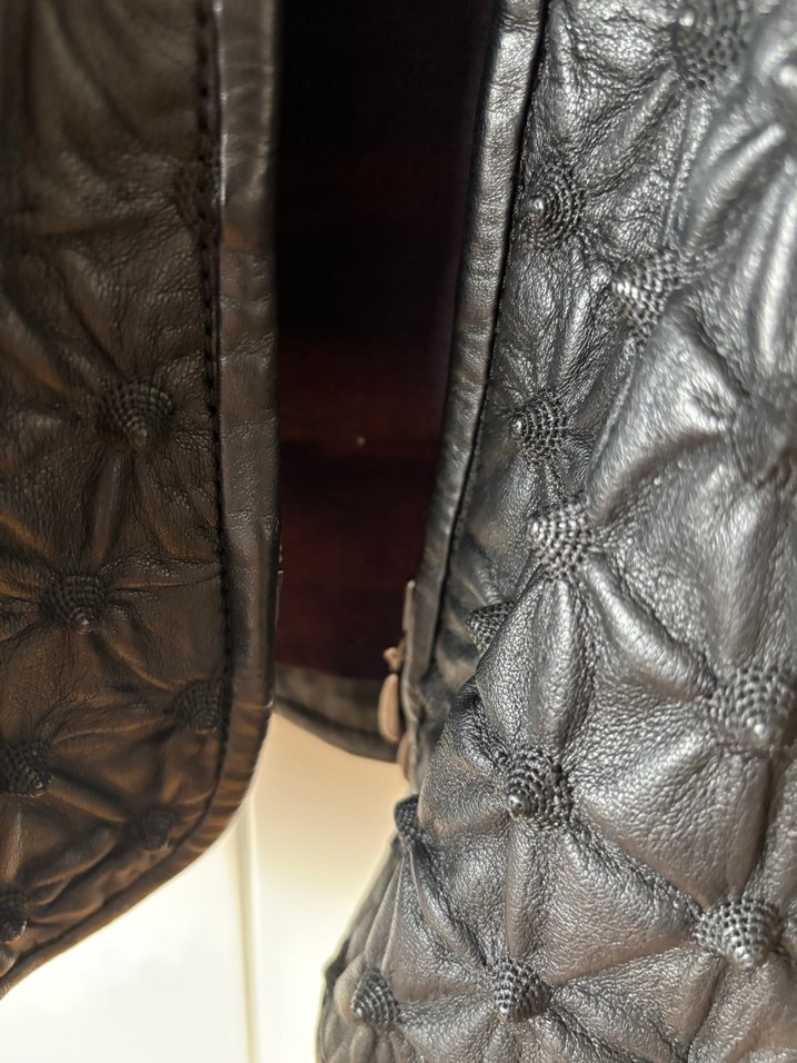 Kadın Siyah Deri Fermuarlı Ceket - Görsel 5