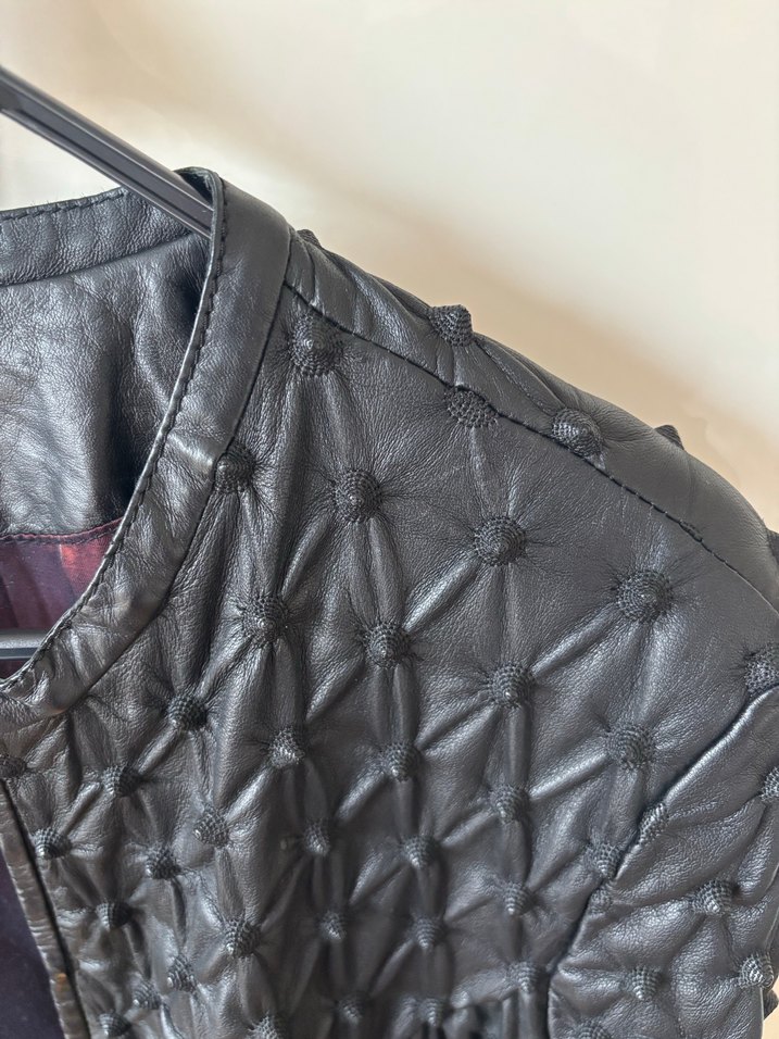 Kadın Siyah Deri Fermuarlı Ceket - Görsel 3