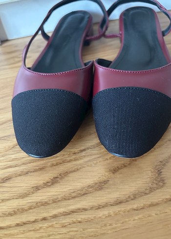 Bordo Tokalı Kadın Blok Topuklu Babet - Görsel 6