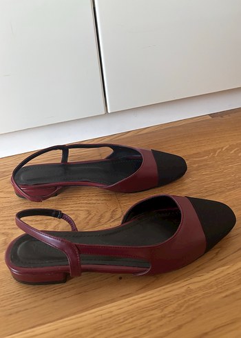 Bordo Tokalı Kadın Blok Topuklu Babet - Görsel 3