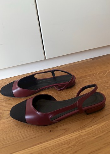 Bordo Tokalı Kadın Blok Topuklu Babet - Görsel 4