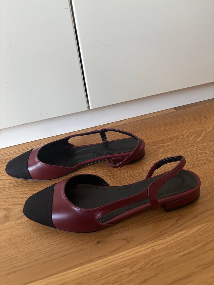 Bordo Tokalı Kadın Blok Topuklu Babet - Görsel 4