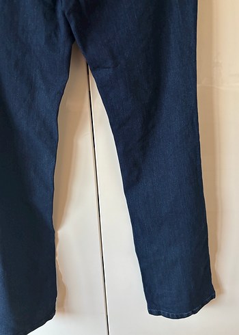 Lacivert Kemerli Kadın Kot Pantolon - Görsel 7