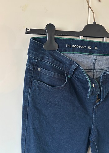 Lacivert Kemerli Kadın Kot Pantolon - Görsel 3