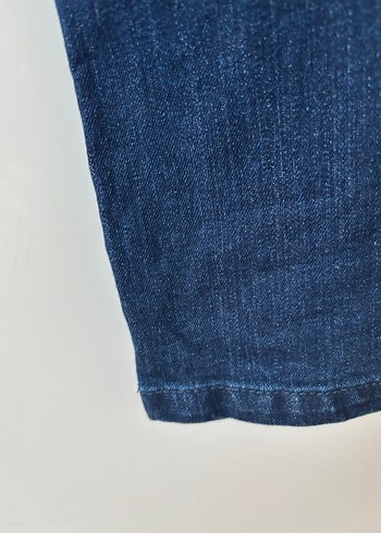 Lacivert Kemerli Kadın Kot Pantolon - Görsel 8