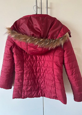 Kırmızı Fermuarlı Kadın Kışlık Mont - Görsel 8