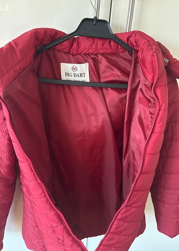 Kırmızı Fermuarlı Kadın Kışlık Mont - Görsel 5