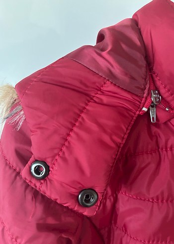 Kırmızı Fermuarlı Kadın Kışlık Mont - Görsel 4