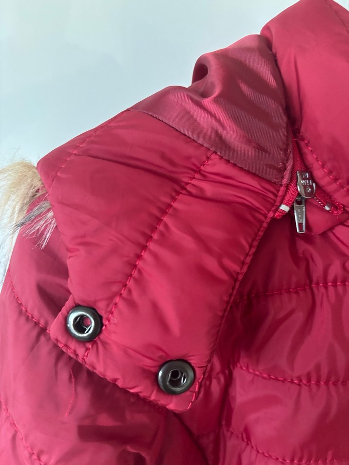 Kırmızı Fermuarlı Kadın Kışlık Mont - Görsel 4