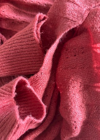 Bohem Tarzı Örgü Uzun mercan Elbise - Görsel 7