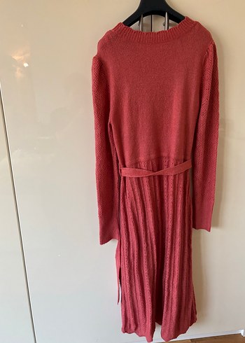 Bohem Tarzı Örgü Uzun mercan Elbise - Görsel 5