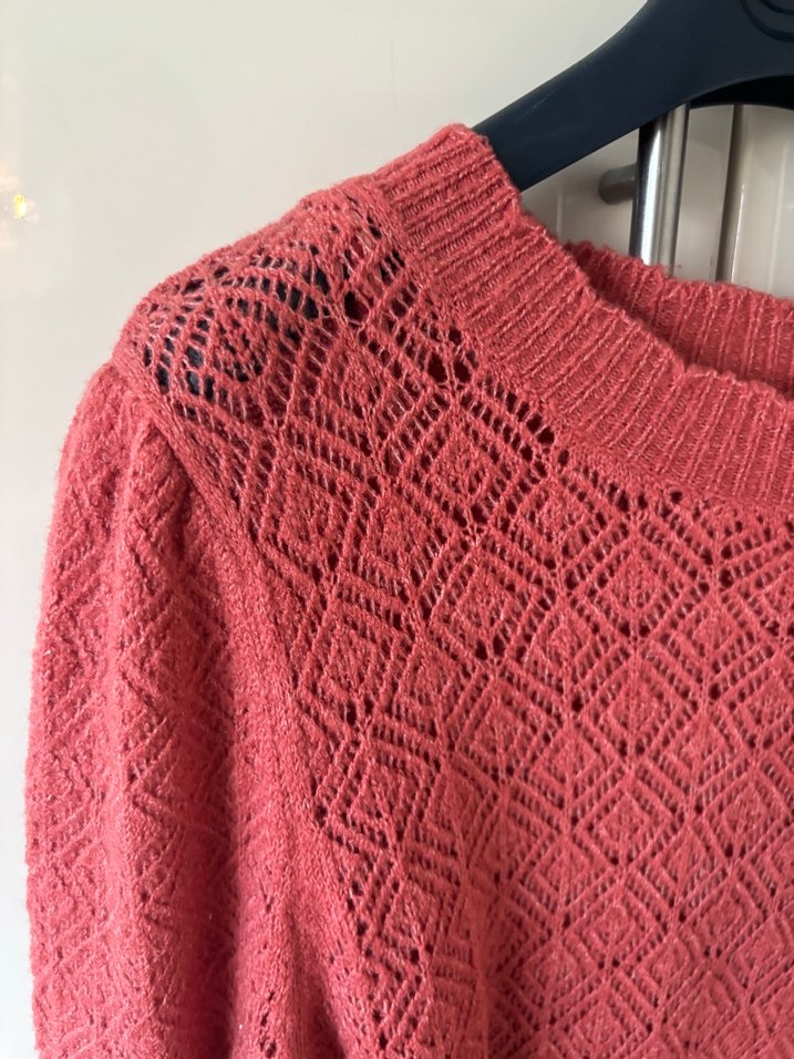 Bohem Tarzı Örgü Uzun mercan Elbise - Görsel 4