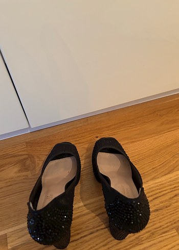 Siyah Nakışlı Platform Topuklu Kadın Abiye Ayakkabı - Görsel 4