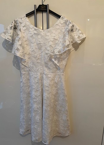 Bohem Beyaz Midi Mini Elbise 38 - Görsel 5