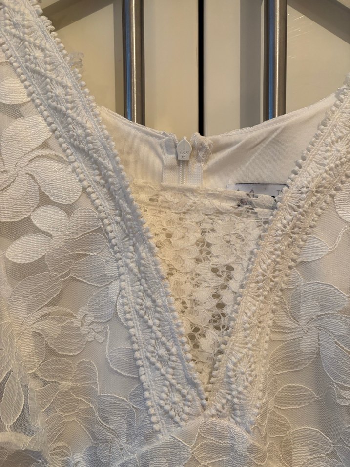 Bohem Beyaz Midi Mini Elbise 38 - Görsel 4