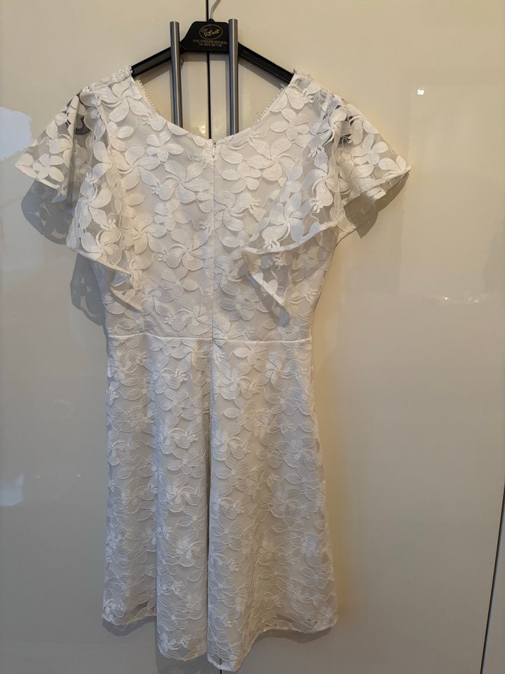 Bohem Beyaz Midi Mini Elbise 38 - Görsel 5